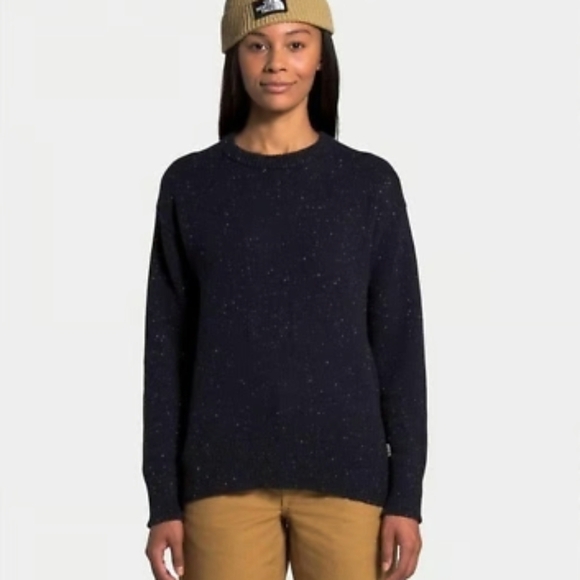 North Face Wool Blend Crestview Crew Neck Sweater Aviator Navy Women's Size XL - Picture 1 of 9
